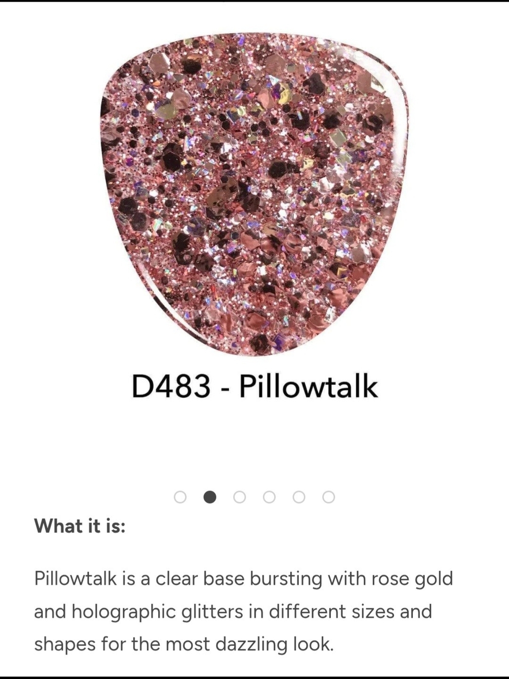 Pillowtalk Rose Gold Glitter Nail Dip D483 0.5 Oz